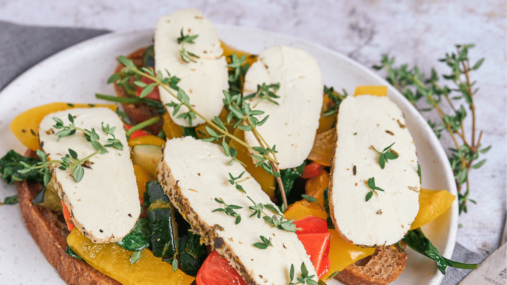 Holzofenbrot gegrillt mit Grillgemüse und Fermate
